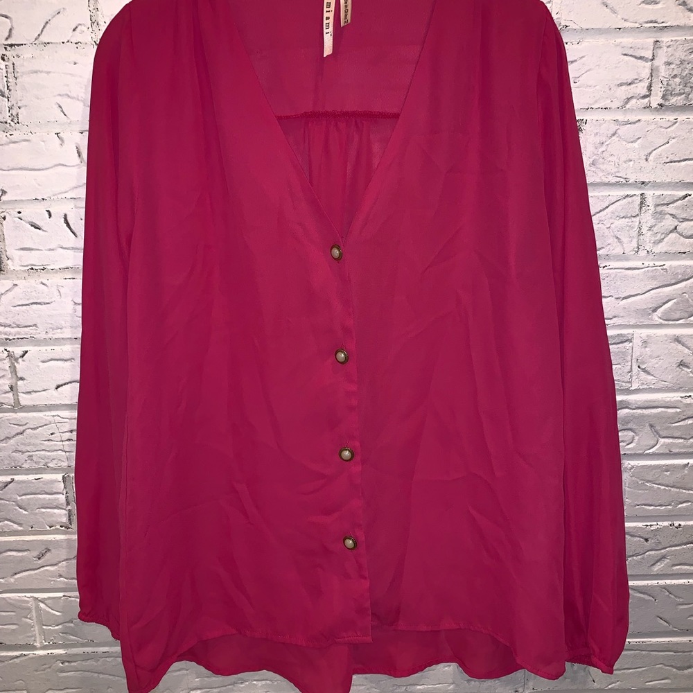 Boutique - Pink Button down Shirt - Size M